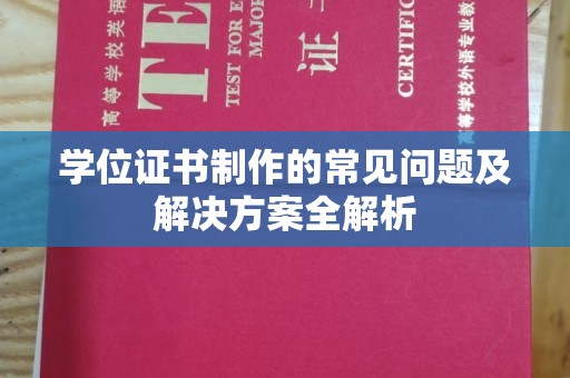 工业园区学位证书制作的常见问题及解决方案全解析